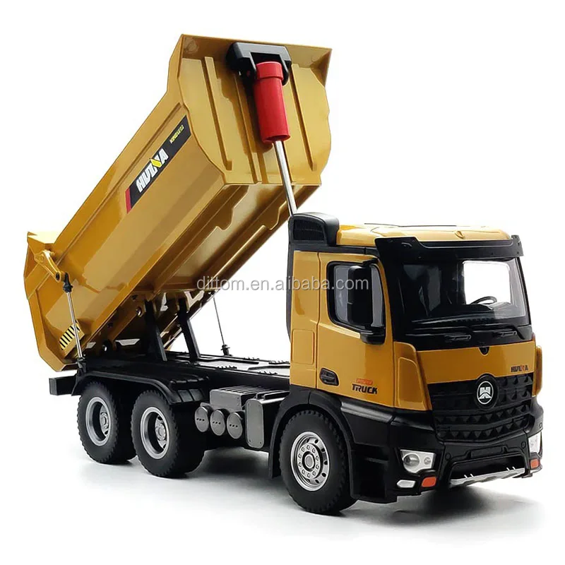 HuiNa 1582フルメタル1/14 10ch RCダンプトラック大型合金6輪Rc