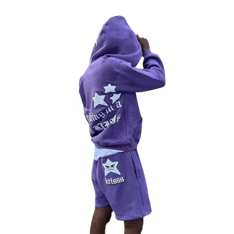 High Quality French Terry Sweatsuits Custom 2 Piece 100% Cotton Sweat Suits Full Zip up Mens Hoodie and Joggers Sweat Pants Set gallery 5