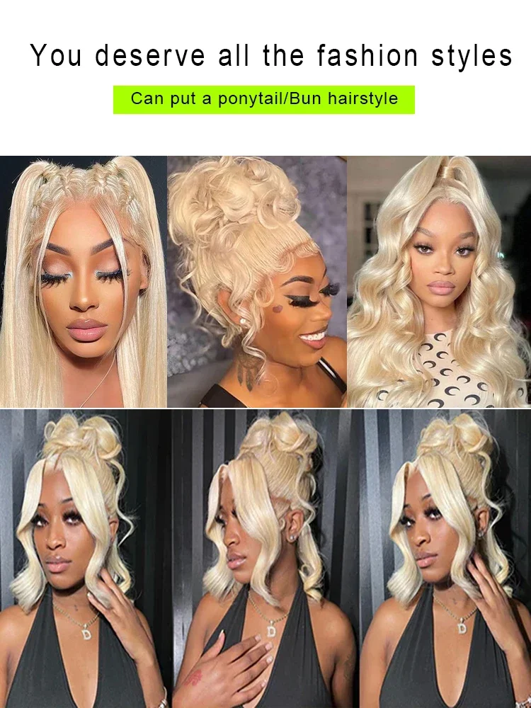Parrucca frontale in pizzo HD 613 Capelli umani Biondo miele Parrucche frontali in pizzo dritto trasparente per capelli umani_voghion.com