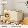 Cat box-single layer with scratching board-yellow