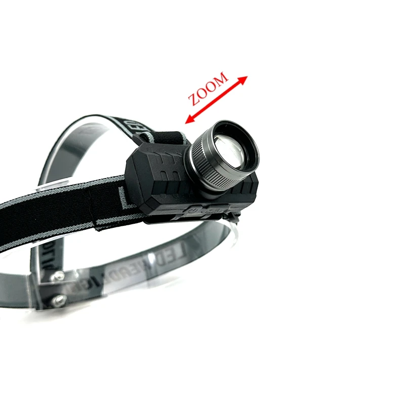 Small Order Quantity Wholesale Zoom LED Headlamps Head Lam High Bright Strong Hiking Alpenstocks Anti Shock Walking Pole Light