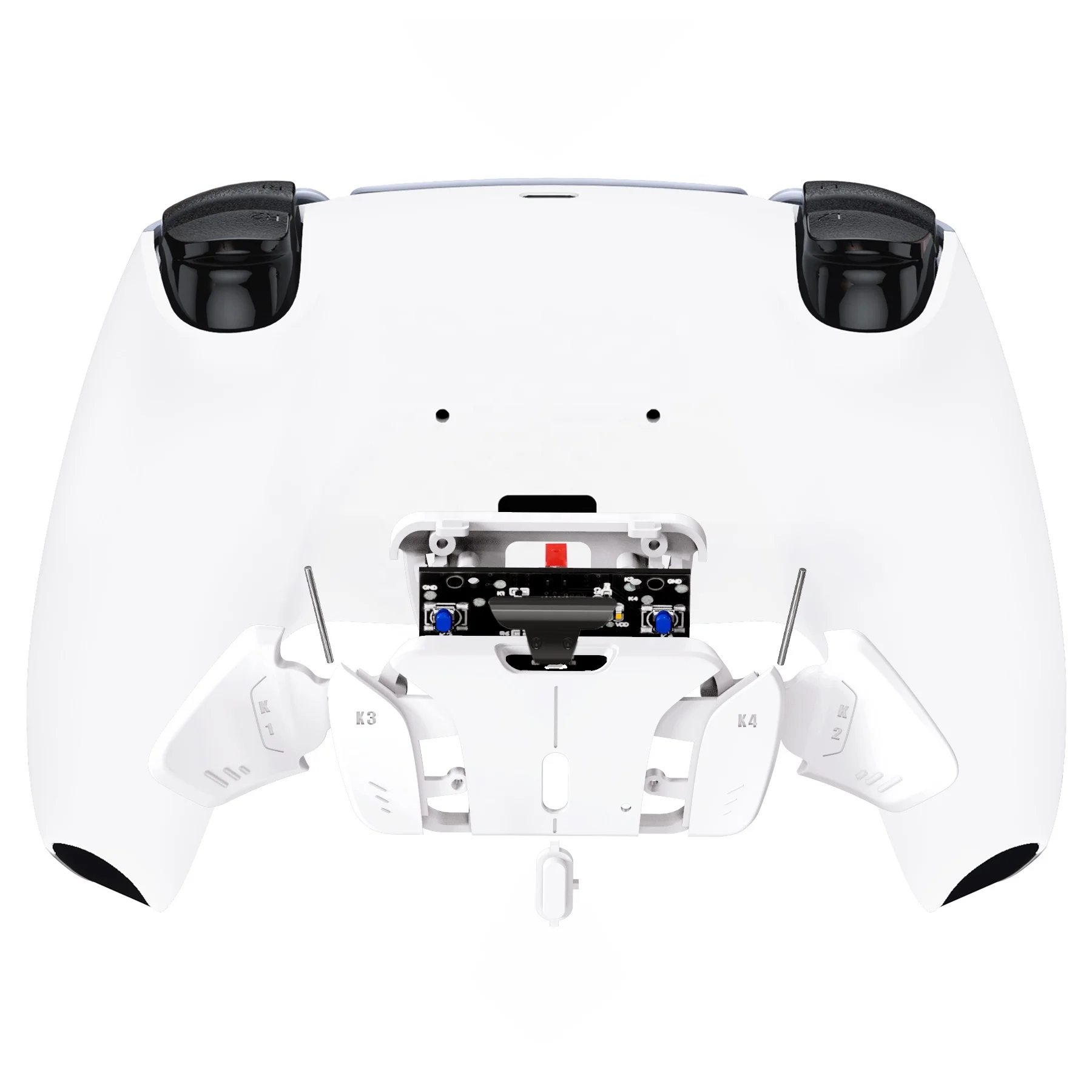 White-Silver Real Metal Buttons (RMB) Version RISE4 Remap Kit for PS5 Controller BDM-010/020 -YPFJ7008