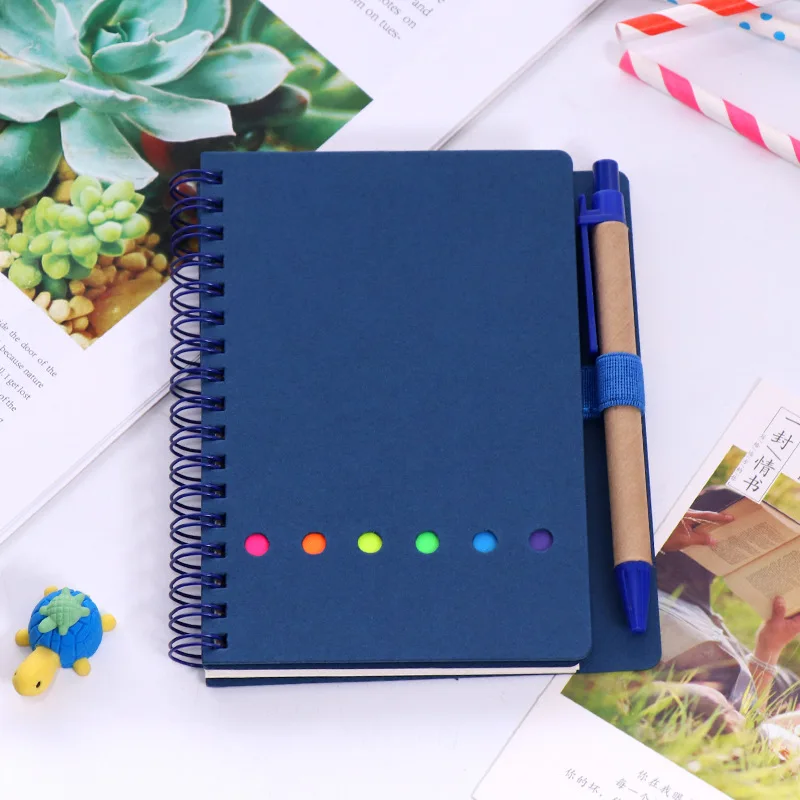 Promotion gift ECO-Friendly Spiral Notebook Journal Notepad With Stick Notes And Pen