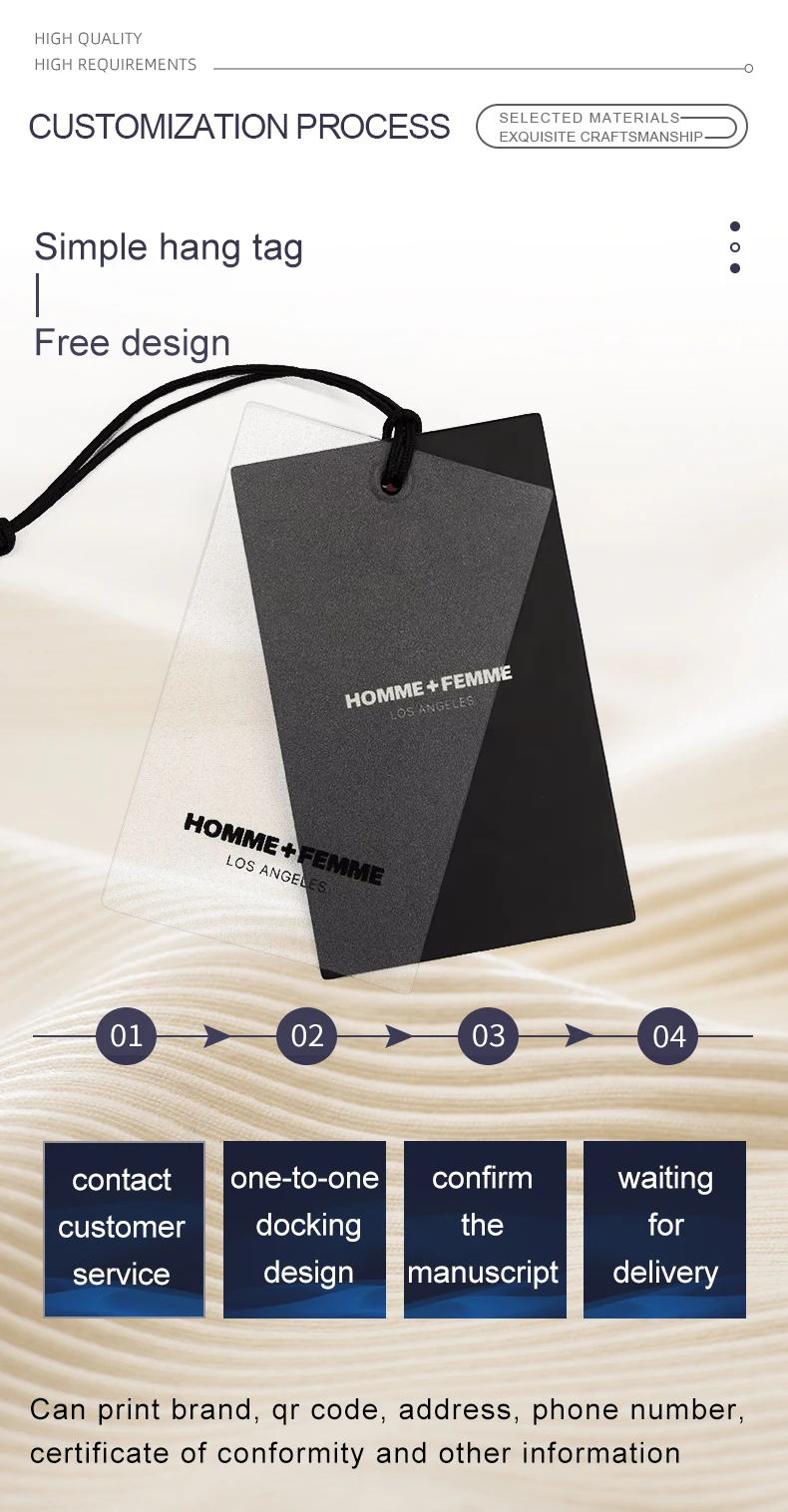 Tag Product Garment Tag Hang Tag Clothing Label Paper Customized Logo PVC Custom Logo Waterproof Carton Shoes & Clothing RFID