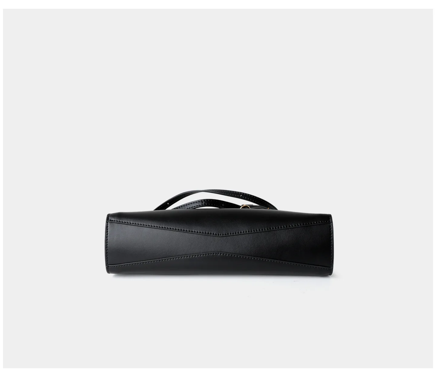 French Niche Design Cowhide Solid Color Clip Closure Clamp Bag High-end Fashion Urban Minimalism Winter 2025 Middle Shoulder Bag
