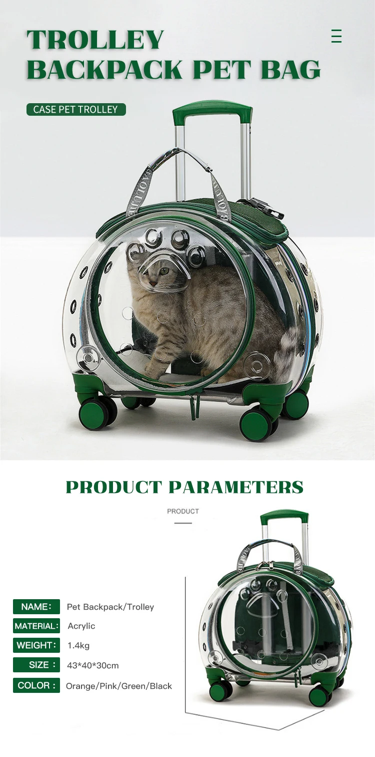 Dog Carrier Outdoor Airline Approved On Wheels Carrier Box Pet Backpack