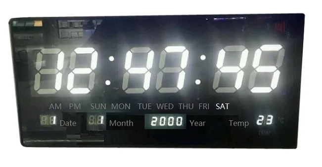 3615 大型ニキシ管LEDデジタルカレンダー壁時計 - シンプルで静かな