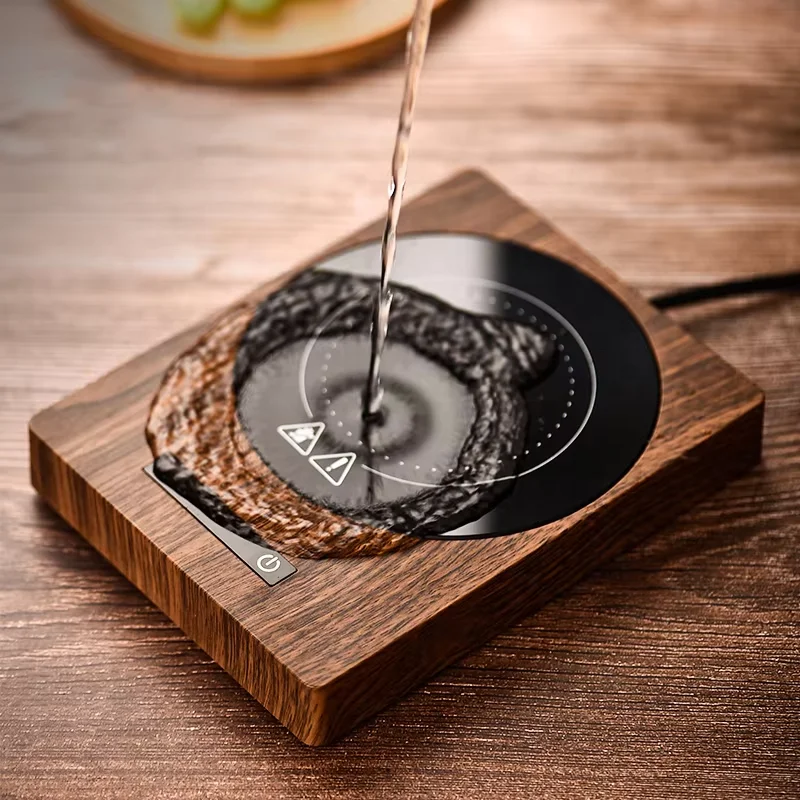 100-degree 5-speed Temperature Adjustable Stainless Steel Insulated Base Quick Heating coaster 200W Constant Temperature USB 6