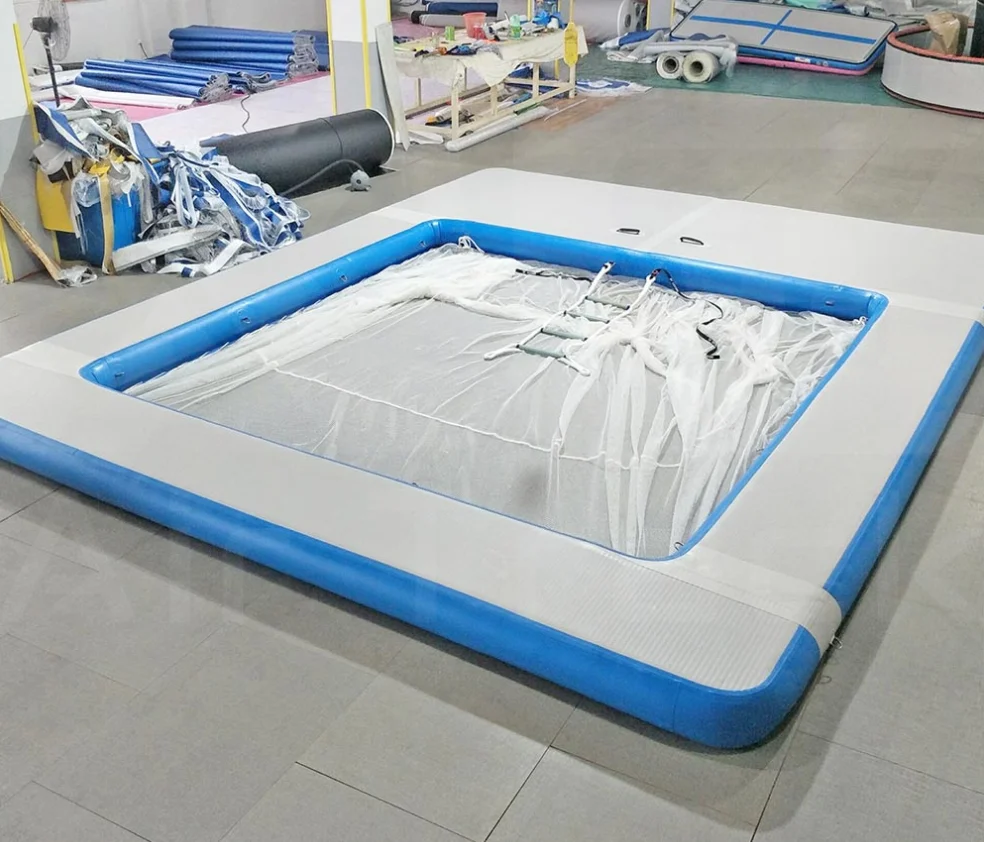 Надувной остров двухслойная портативная лодка плавающая док подставка для плавания с сеткой