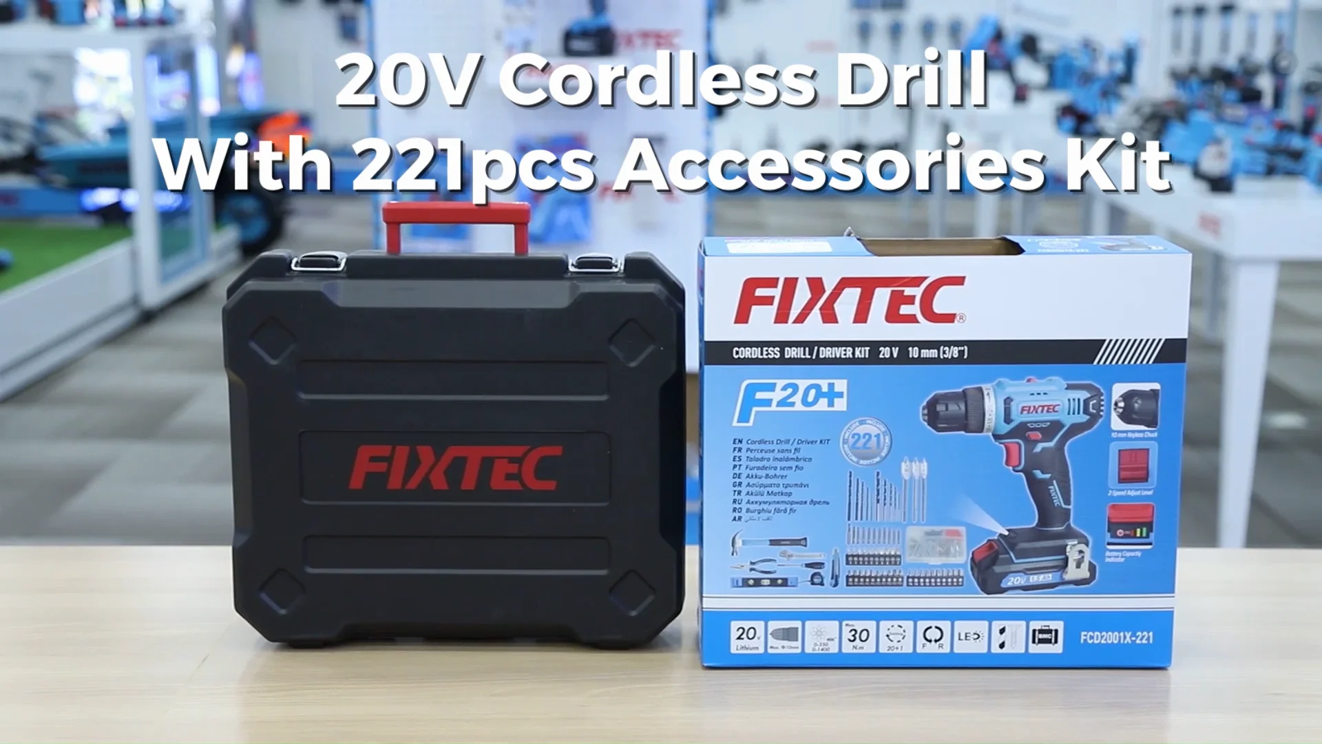 Fixtec Power Tools V Rechargeable Electric Portable Cordless Drill Machine Set With Pcs