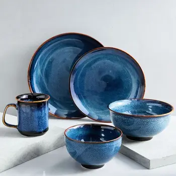 wholesale new arrival cheap modern restaurants stoneware dinner dishes plates sets japanese korean ceramic dinnerware set