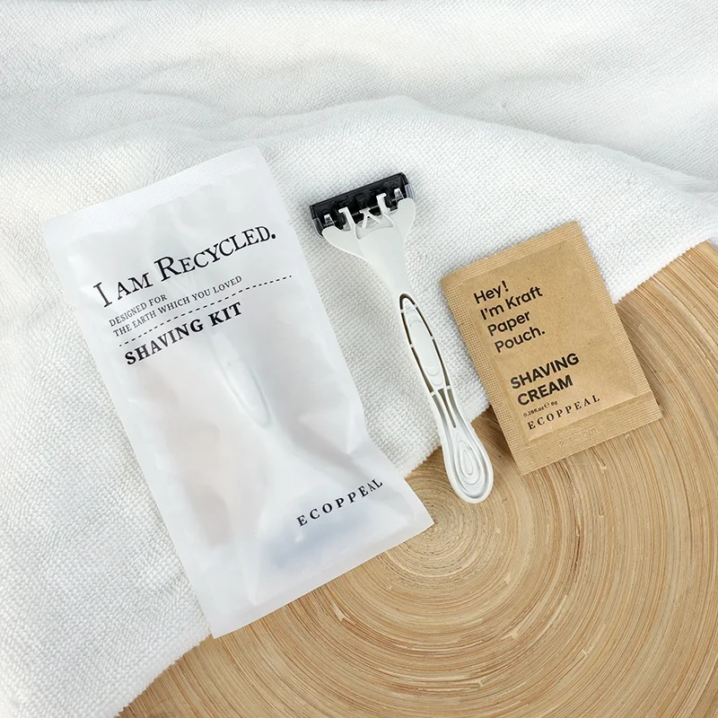 Eco Friendly  Global Recycled Standard Biodegradable Travel Size Amenities Supplies Kit for Hotel