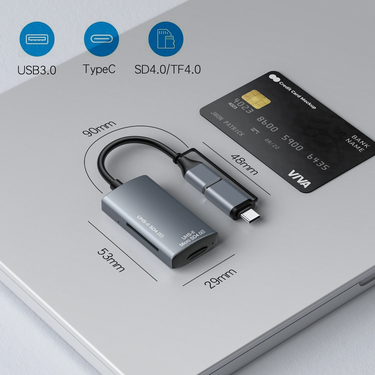 Welcome OEM Order, Factory Whole Selling Aluminum Card Reader Multifunctional Tf Sd4.0 Type C 3-in-1 Card Reader Adapter Type C To Sd Tf Memory Usb3.0 Sd Card Reader - Buy Uhs-||sd 4.0 Card Reader compatible Type C Usb Hub Tf Sd Card Reader usb C Micro Sd Card Reader micro Sd Card Reader Usb Mini