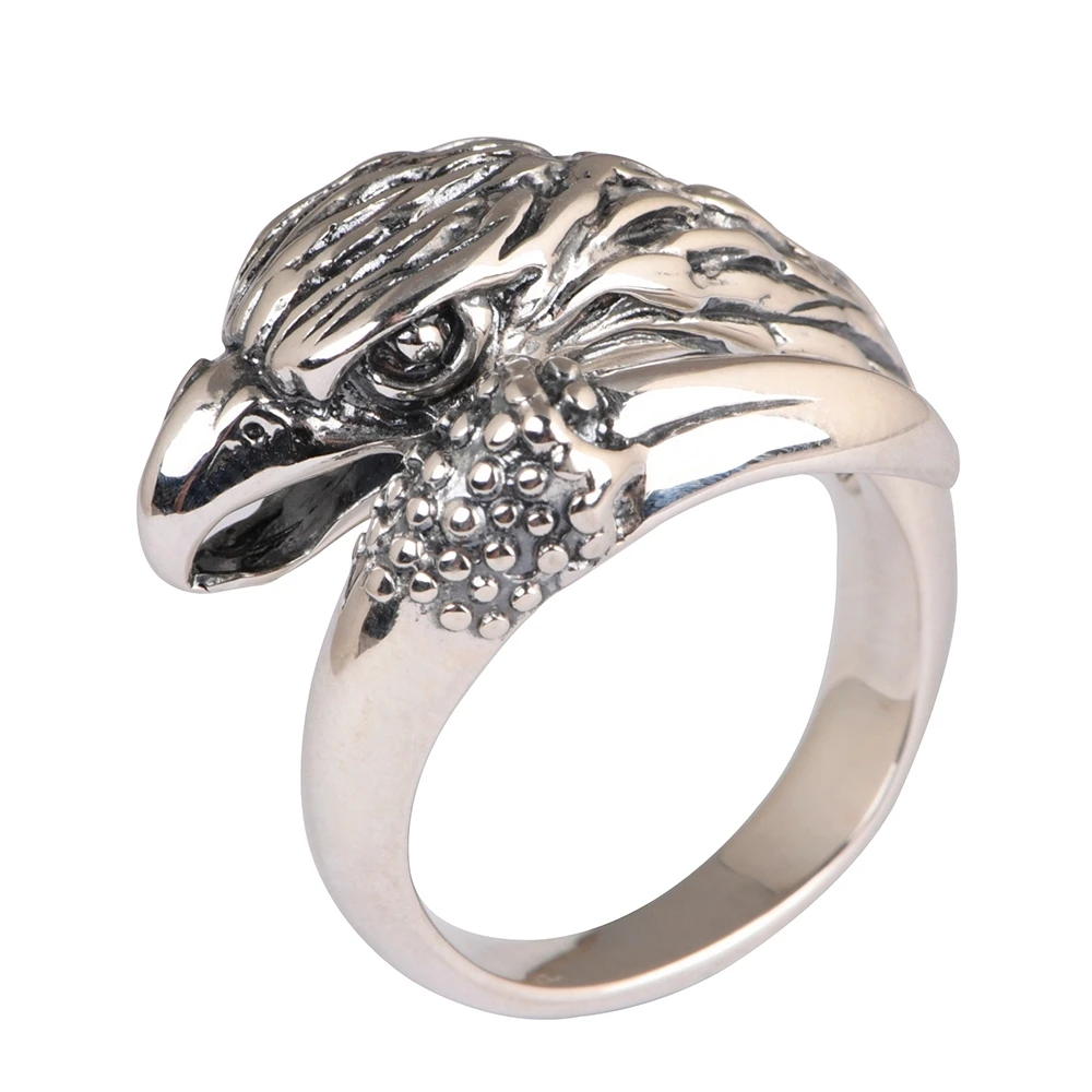 Men's Ring With Silver Eagle Head popular Figure