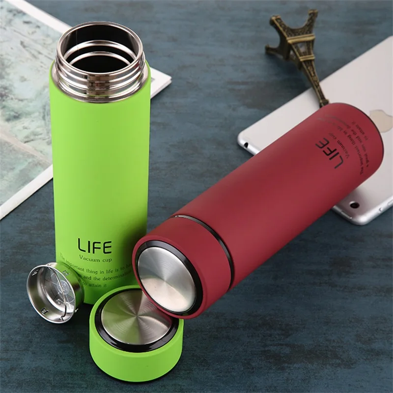 Thermos Tea Vacuum Flask With Filter Stainless Steel 304 Thermal Cup Coffee Mug Water Bottle Office Business Home Thermo