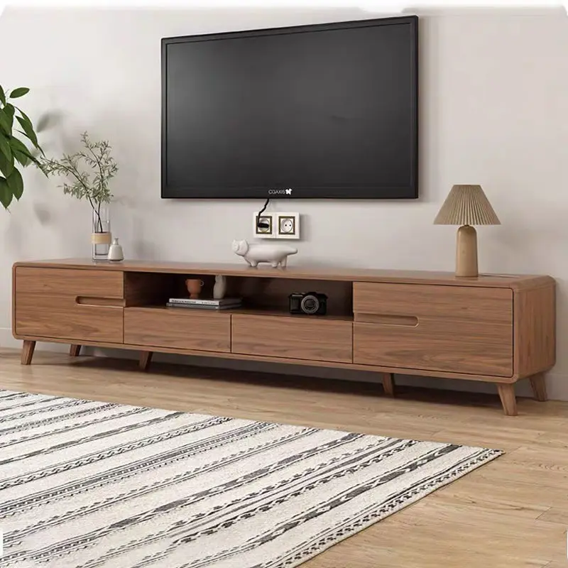 Simple Nordic Style Solid OAK Wood Living Room Furniture TV Cabinet With 2 Drawers 2 Doors Modern TV Stand