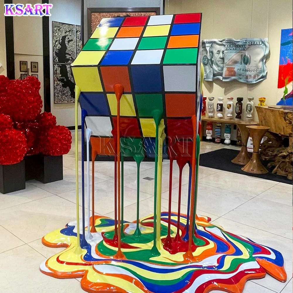 Decorative Folk Art for 's Cube Resin Sculpture 3D Printed Customizable Size for Home & Holiday Decoration