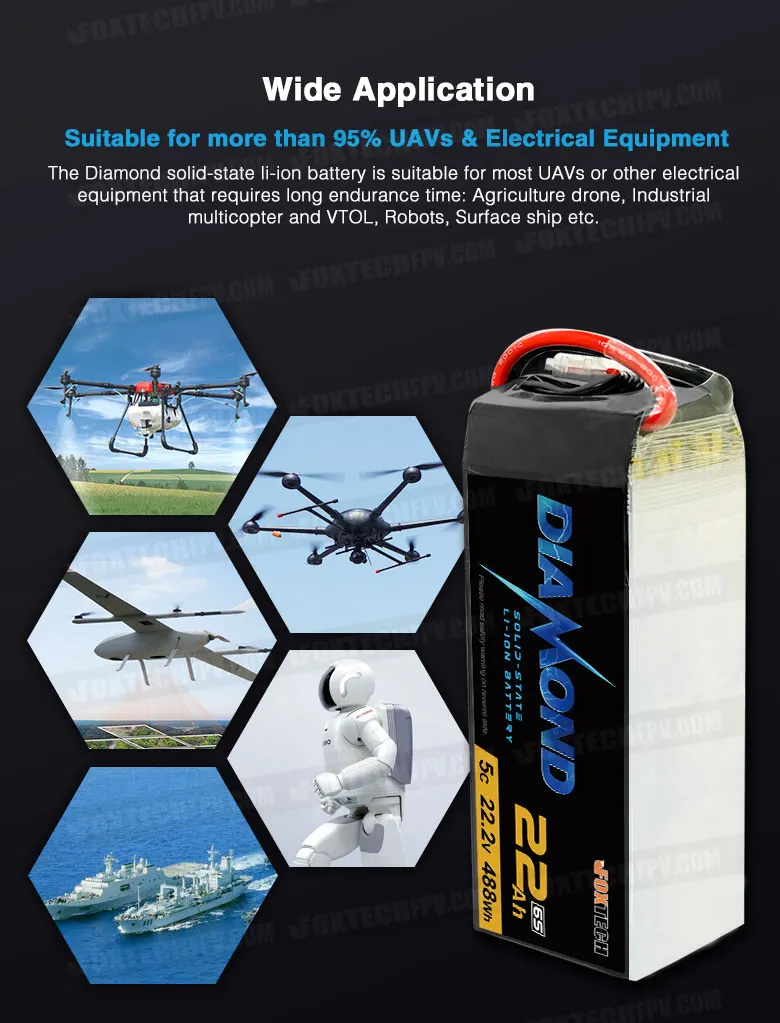 Foxtech Diamond Battery 22000mah 30000mah Solid State Liion Battery