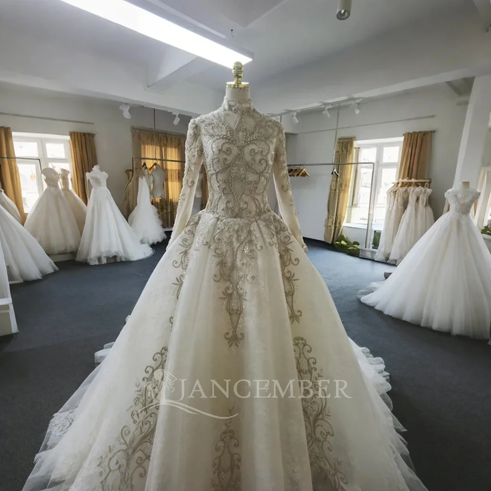 elegant dress gold Floral V-Neck Long-Sleeve Dress | Maxi Dress main image 1