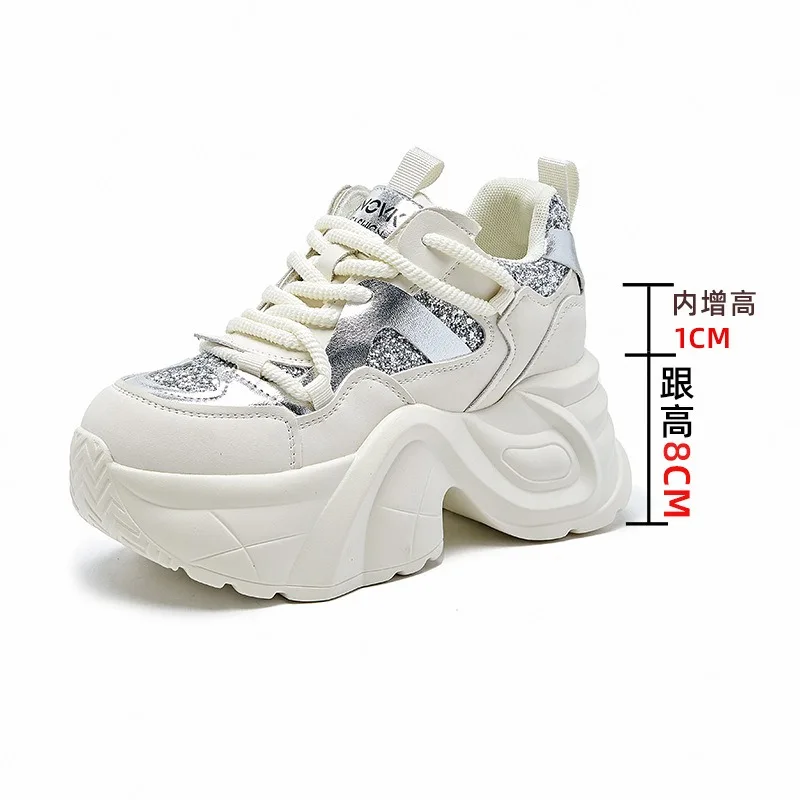 Xuanhui Shoes Women Autumn New High Quality Sequins Leather