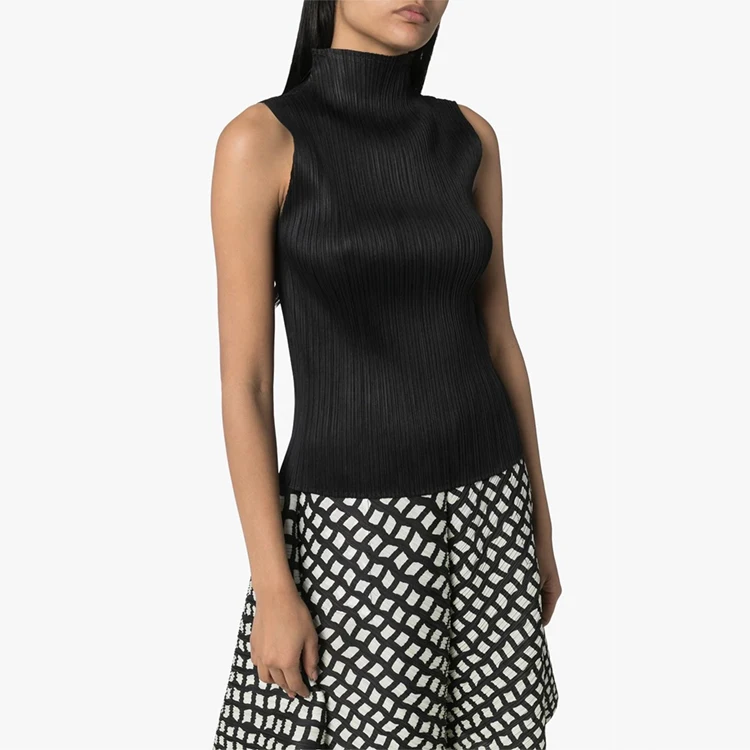 womens sleeveless turtleneck top