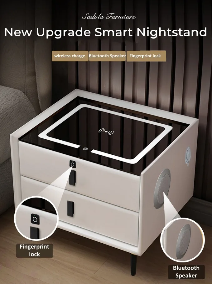 Stunning Luxury Wireless Charging Desk For Bedroom image