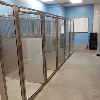 Indoor Stainless Steel Large Dog Cages With Glass Door Walk In Kennel ...