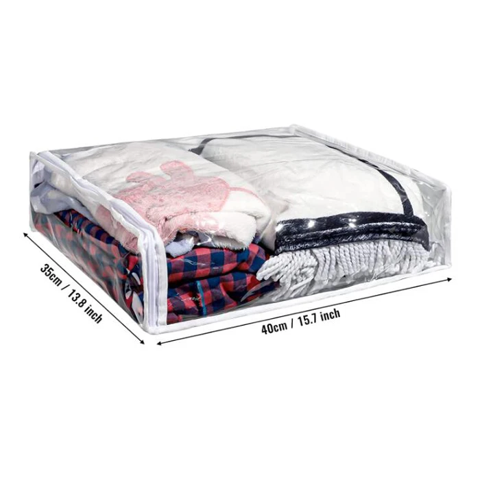 Clear Vinyl Zippered Storage Bags Sweater Storage Bags Plastic Storage Bags For Blankets Clothes