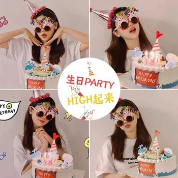 Birthday Party Funny Photo Glasses Birthday Cake Decoration Props One Size Fits All Happy Birthday Glasses