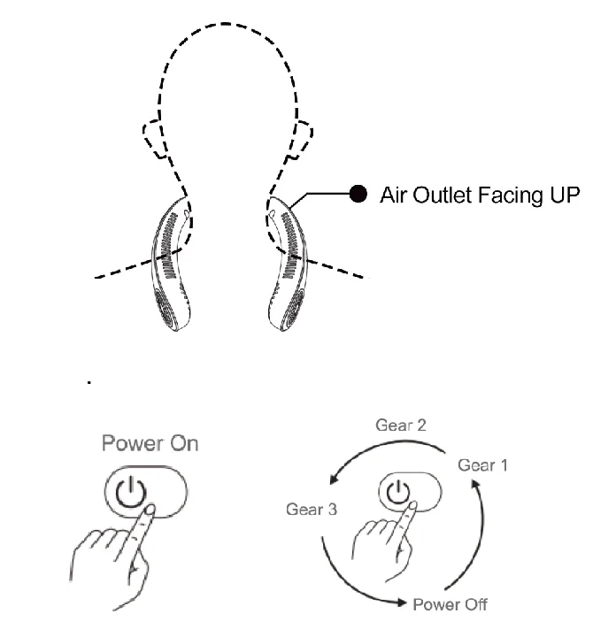Cooling Bladeless Neck Fan, USB, Portable - detail 4