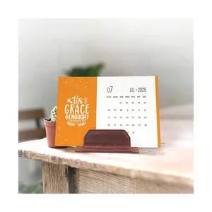 Customized New Design 365 Days Pu Leather Calendar 2026 New Year Gifts Inspirational Christian Planner Desk Calendars for Prayer