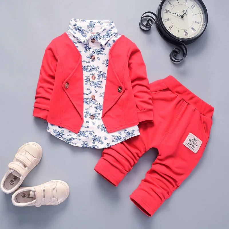 Hot Selling Spring Baby Boy Clothing Set 2pcs Gentlemen Suit Baby Boy