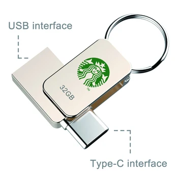 Wholesale Type-C pen drives Flash memory usb flash drives custom stick mobile phone memorias USB otg usb flash