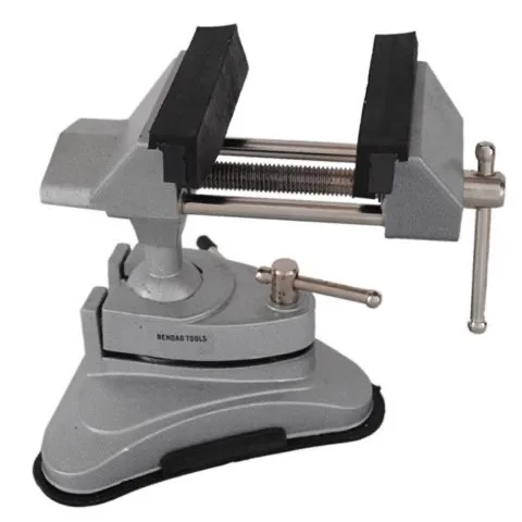 TEBAK Bench Vice Rubber Base Portable Woodworking Aluminum Pivots Multi-Angle Vacuum Bench Vise