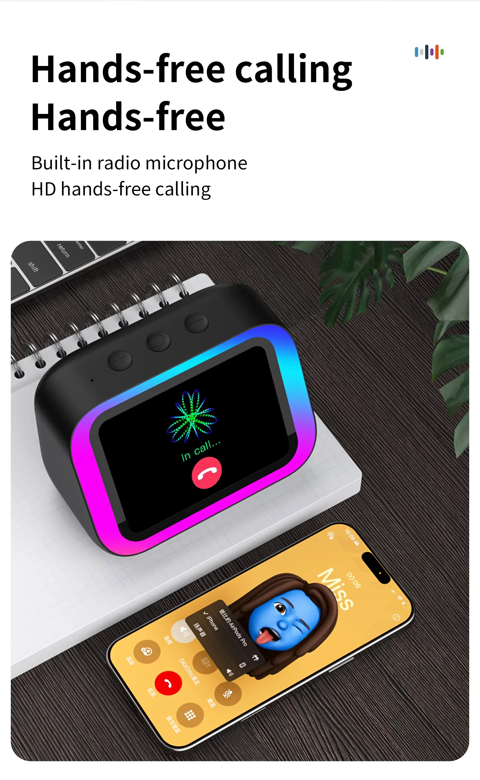 New Innovative Speaker TF26 Pro Smart BT Loudspeaker RGB Large-Screen Weather Temperature Display Table Clock Voice