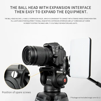 Aluminum Alloy Panoramic Fluid Damping Head Professional Dslr Camera Video Tripod product image