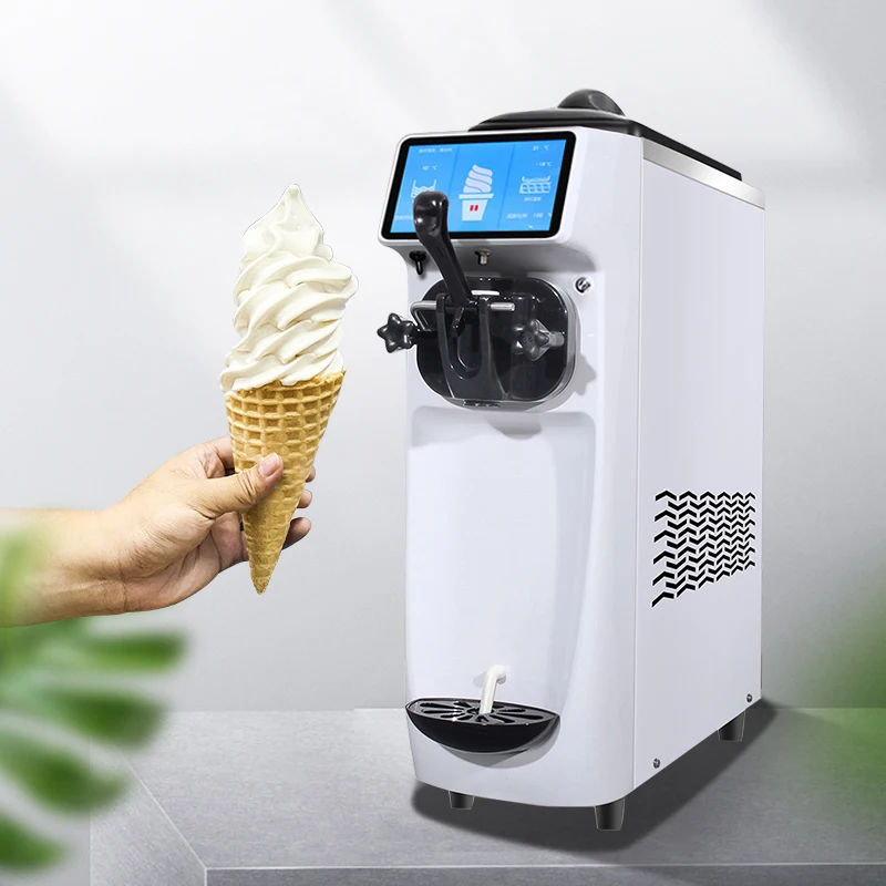 12L/H Portable Table Top Soft Serve Ice Cream Machine Single Flavors  Automatic Soft Ice Cream Maker