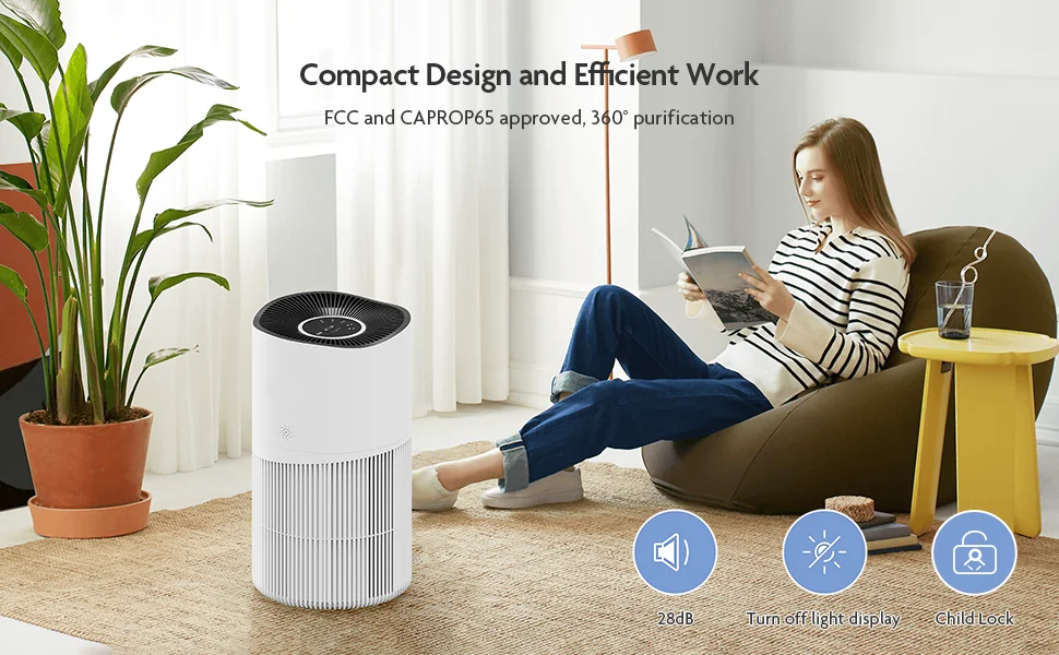Air Purifier For Home Large Room Personal For Smoking 99.97 Air