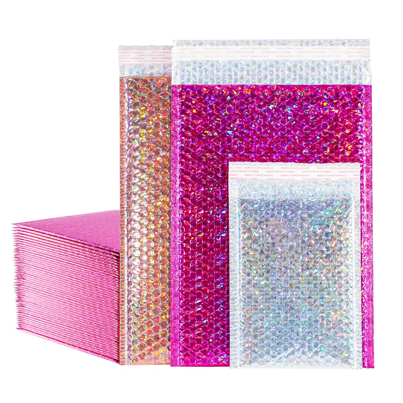 Personalized Color Metallic Bubble Mailers and Waterproof Shipping Bags - Custom Aluminum Foil Mailing Envelopes details