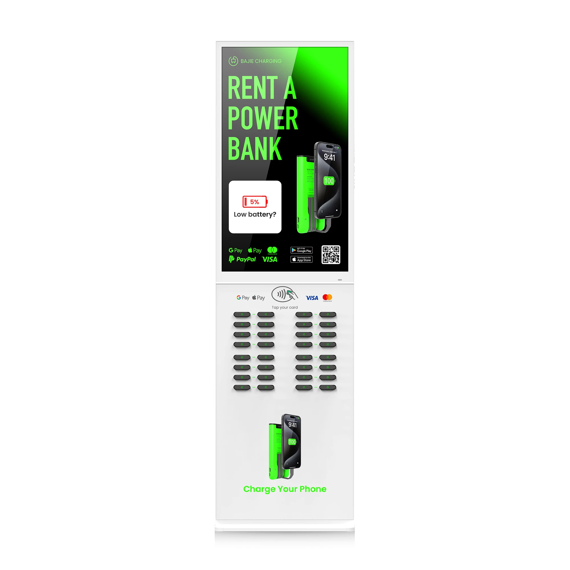 32 Slots Fast Charging Station Vending Machine Phone Charge Locker Easy to Rent a Powerbank for Commercial Places Shopping Mall