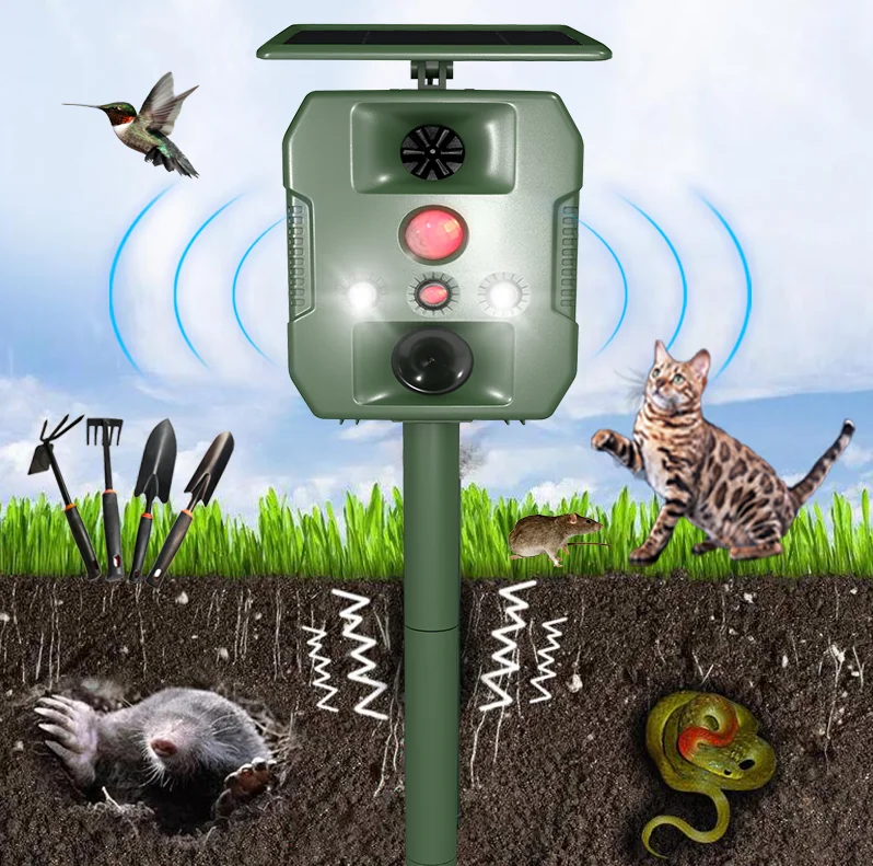 Most powerful Solar Bird cat all animal repeller,which can adjust the volume of the sound 24h/day/night 18pcs each carton