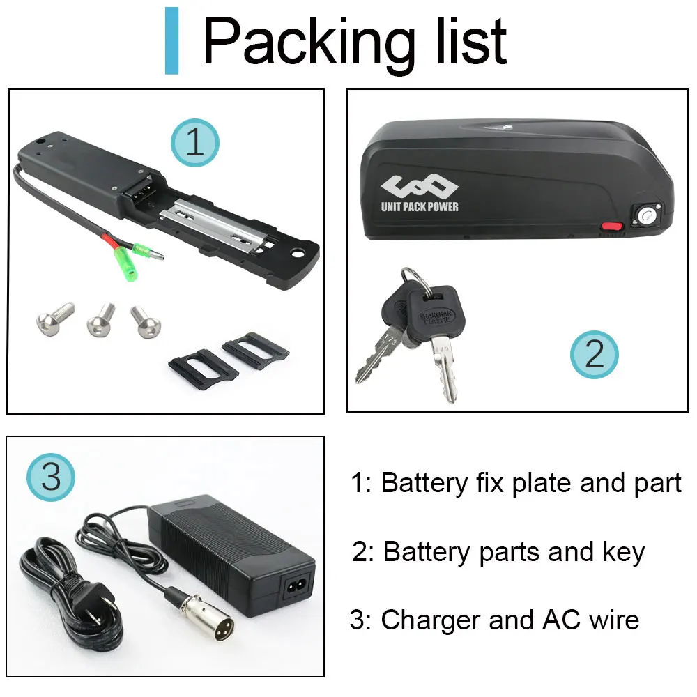 52v Jumbo Shark 15ah 18650 Lithium Ion Electric Tricycle Battery Pack 30a Bms With 2a Charger