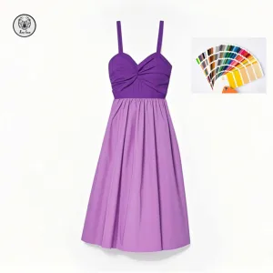 A-line Strap Color Blocking Midi Womens Dresses 2026 Design Off Shoulder Dress Summer Elegant Casual Dress