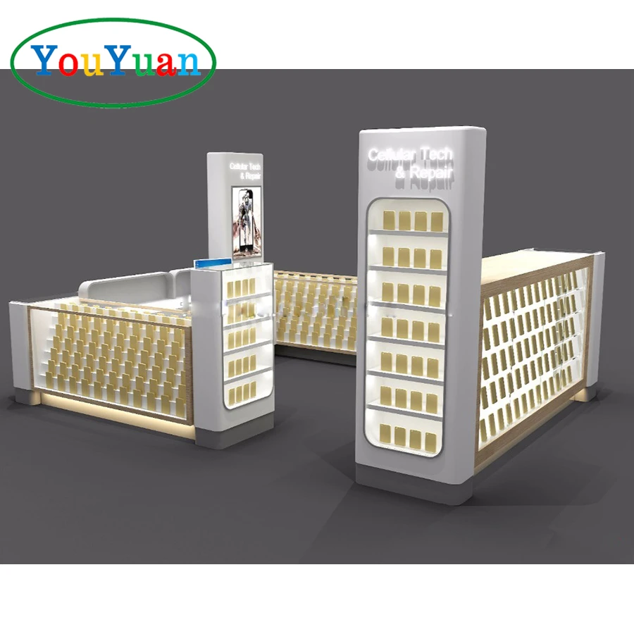High Quality Interior Design Cellphone Accessory Kiosk Cell Phone Store Display Kiosk in Mall