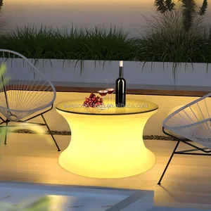 RGB Glowing Smart Modern Art Table-Adjustable Color LED Nightstand for Bedroom Apartment Balcony & Outdoor Camping Furniture