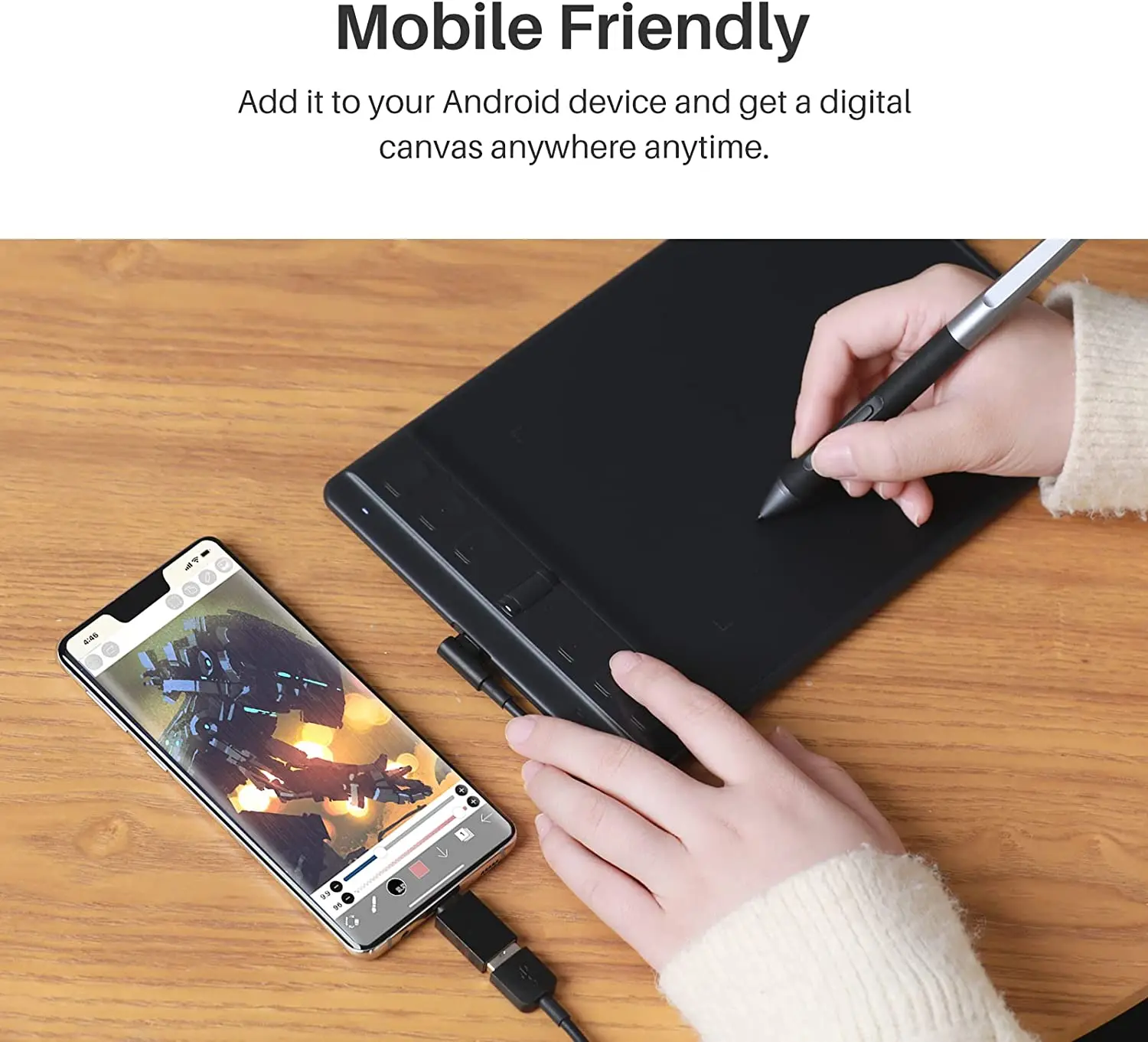 HUION Inspiroy with Scroll Wheel Customized Keys Graphic Tablet for  Drawing Battery-free Stylus for Digital Pen Tablet