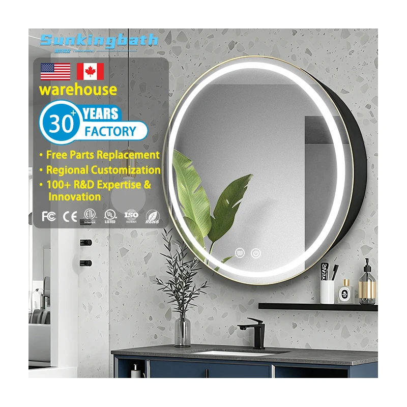 Hot Sell Modern Luxury Smart LED Aluminum Storage Anti Fog Waterproof IP44 Single Door Mirror Cabinet for Hotel Bathroom Home