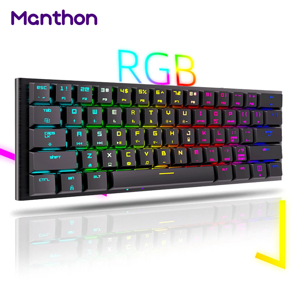 Trimode Thin Style Gaming Mechanical Keyboard With 60 61 Keys
