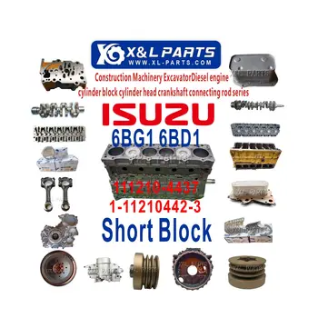 X&L Parts Short Block for Isuzu Diesel Engine 6BG1 6BD1 6BD1T DB58 111210-4437 1-11210442-3 Cylinder Block Assembly