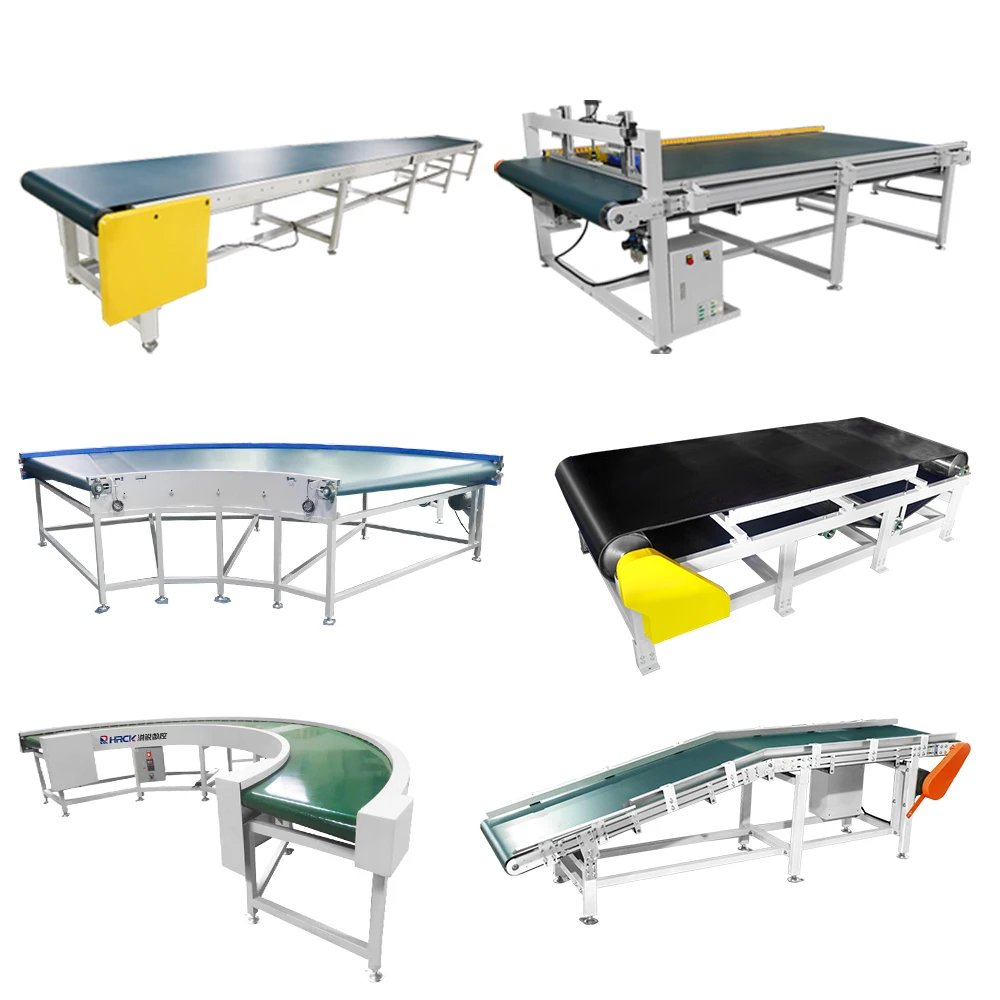 Hongrui Pvc Green Flat Belt Conveyor / Conveyer System For Industrial Assembly Production